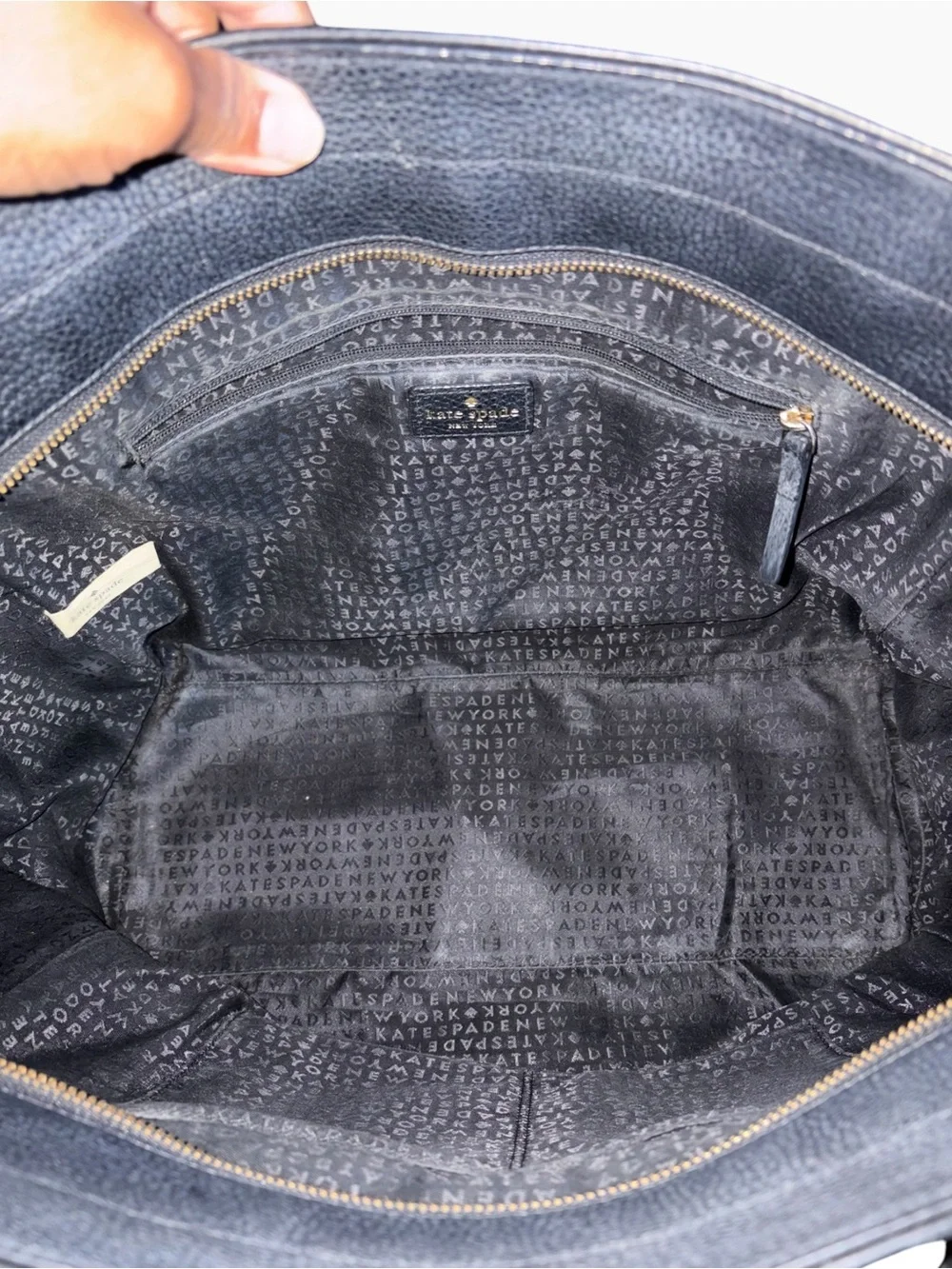 kate spade Black Leather Tote Bag